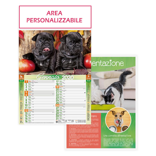 Calendario Cani & Gatti gadget personalizzato