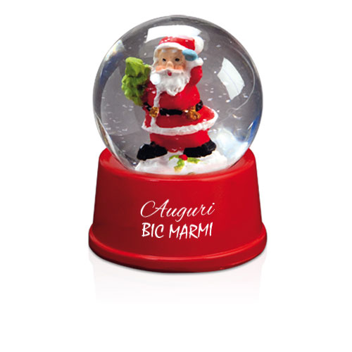 Sfera di neve con Babbo Natale gadget personalizzato