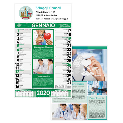 Calendario Salute gadget personalizzato