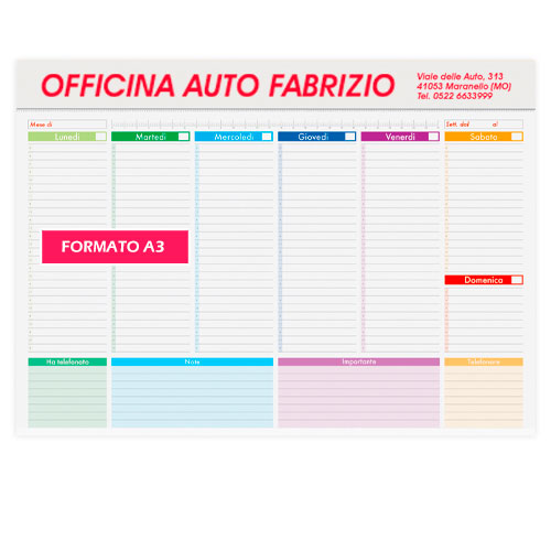Planning personalizzato Rainbow A3 gadget personalizzato