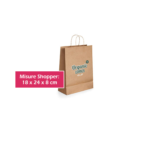 Shopper di carta kraft personalizzata S gadget personalizzato