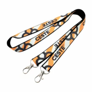 Porta Badge Doppio Lanyard Personalizzato Doppio Moschettone Stampato